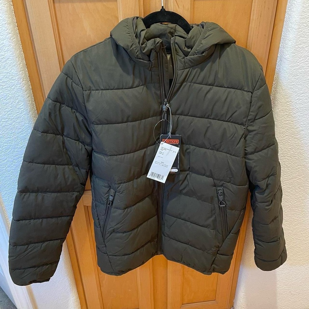 MANGO Brand New Men’s Green Puffer Jacket Size Small